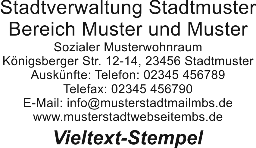 Holzstempel bis 8 Zeilen | vieltext